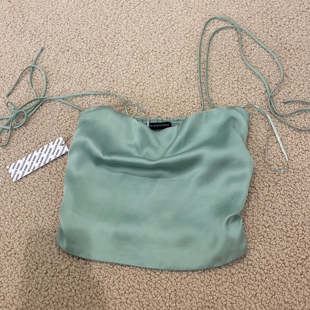 Urban outfitters green silk top